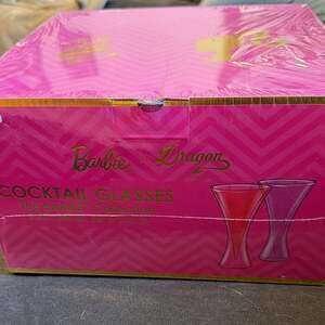 Barbie x Dragon Glassware  2 Cocktail Glasses 8oz New factory sealed